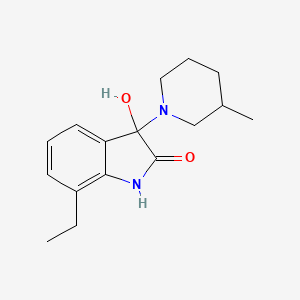 molecular formula C16H22N2O2 B4445975 7-ethyl-3-hydroxy-3-(3-methyl-1-piperidinyl)-1,3-dihydro-2H-indol-2-one 