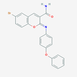 molecular formula C22H15BrN2O3 B444598 (Z)-6-溴-2-((4-苯氧基苯基)亚氨基)-2H-色烯-3-甲酰胺 CAS No. 313397-60-3