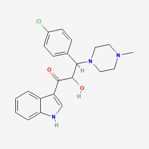 molecular formula C22H24ClN3O2 B4445998 3-(4-chlorophenyl)-2-hydroxy-1-(1H-indol-3-yl)-3-(4-methyl-1-piperazinyl)-1-propanone 