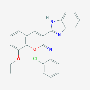 molecular formula C24H18ClN3O2 B444600 N-[3-(1H-benzimidazol-2-yl)-8-ethoxy-2H-chromen-2-ylidene]-N-(2-chlorophenyl)amine 