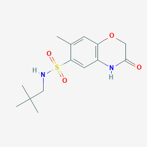 molecular formula C14H20N2O4S B4446003 N-(2,2-dimethylpropyl)-7-methyl-3-oxo-3,4-dihydro-2H-1,4-benzoxazine-6-sulfonamide 