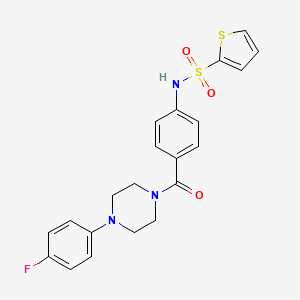 molecular formula C21H20FN3O3S2 B4446008 N-(4-{[4-(4-fluorophenyl)-1-piperazinyl]carbonyl}phenyl)-2-thiophenesulfonamide 