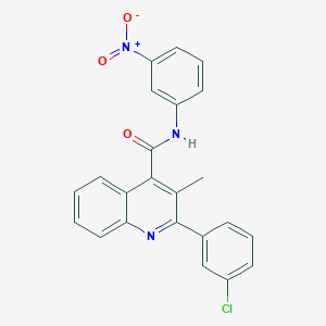 molecular formula C23H16ClN3O3 B444602 2-(3-chlorophenyl)-3-methyl-N-(3-nitrophenyl)quinoline-4-carboxamide 