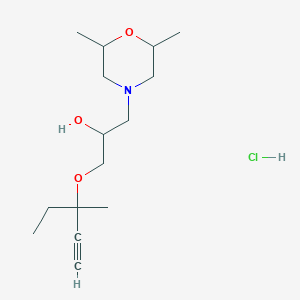 molecular formula C15H28ClNO3 B4446034 1-(2,6-dimethyl-4-morpholinyl)-3-[(1-ethyl-1-methyl-2-propyn-1-yl)oxy]-2-propanol hydrochloride 