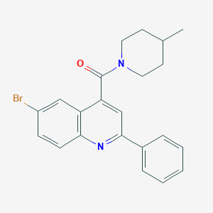 molecular formula C22H21BrN2O B444604 (6-Bromo-2-phenylquinolin-4-yl)-(4-methylpiperidin-1-yl)methanone 