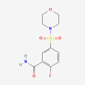 molecular formula C11H13FN2O4S B4446053 2-fluoro-5-(4-morpholinylsulfonyl)benzamide 