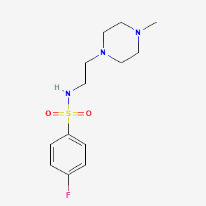 molecular formula C13H20FN3O2S B4446056 4-fluoro-N-[2-(4-methyl-1-piperazinyl)ethyl]benzenesulfonamide 