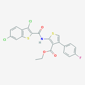 molecular formula C22H14Cl2FNO3S2 B444606 Ethyl 2-[(3,6-dichloro-1-benzothiophene-2-carbonyl)amino]-4-(4-fluorophenyl)thiophene-3-carboxylate CAS No. 6454-94-0
