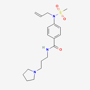 molecular formula C18H27N3O3S B4446084 4-[allyl(methylsulfonyl)amino]-N-[3-(1-pyrrolidinyl)propyl]benzamide 