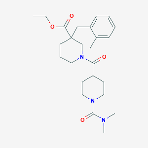 molecular formula C25H37N3O4 B4446085 ethyl 1-({1-[(dimethylamino)carbonyl]-4-piperidinyl}carbonyl)-3-(2-methylbenzyl)-3-piperidinecarboxylate 