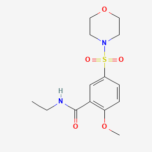 molecular formula C14H20N2O5S B4446098 N-ethyl-2-methoxy-5-(4-morpholinylsulfonyl)benzamide 