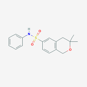 molecular formula C17H19NO3S B4446105 3,3-dimethyl-N-phenyl-3,4-dihydro-1H-isochromene-6-sulfonamide 