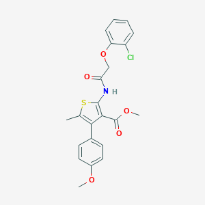 molecular formula C22H20ClNO5S B444611 Methyl 2-{[(2-chlorophenoxy)acetyl]amino}-4-(4-methoxyphenyl)-5-methyl-3-thiophenecarboxylate 