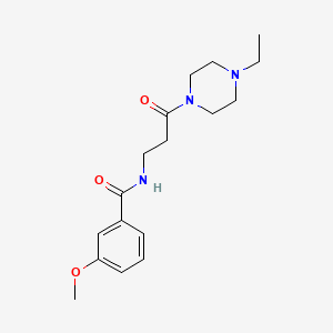 molecular formula C17H25N3O3 B4446121 N-[3-(4-ethyl-1-piperazinyl)-3-oxopropyl]-3-methoxybenzamide 