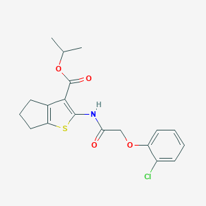 molecular formula C19H20ClNO4S B444613 isopropyl 2-{[(2-chlorophenoxy)acetyl]amino}-5,6-dihydro-4H-cyclopenta[b]thiophene-3-carboxylate 