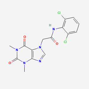 molecular formula C15H13Cl2N5O3 B4446141 N-(2,6-dichlorophenyl)-2-(1,3-dimethyl-2,6-dioxo-1,2,3,6-tetrahydro-7H-purin-7-yl)acetamide 