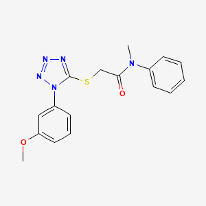 molecular formula C17H17N5O2S B4446158 2-{[1-(3-methoxyphenyl)-1H-tetrazol-5-yl]thio}-N-methyl-N-phenylacetamide 