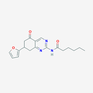 molecular formula C18H21N3O3 B444617 N-[7-(2-furyl)-5-oxo-5,6,7,8-tetrahydro-2-quinazolinyl]hexanamide CAS No. 374099-73-7