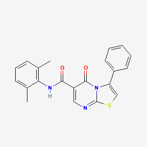 molecular formula C21H17N3O2S B4446170 N-(2,6-dimethylphenyl)-5-oxo-3-phenyl-5H-[1,3]thiazolo[3,2-a]pyrimidine-6-carboxamide 