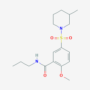 molecular formula C17H26N2O4S B4446179 2-methoxy-5-[(3-methyl-1-piperidinyl)sulfonyl]-N-propylbenzamide 