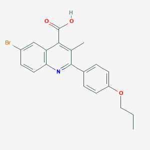 molecular formula C20H18BrNO3 B444618 6-Bromo-3-methyl-2-(4-propoxyphenyl)quinoline-4-carboxylic acid 