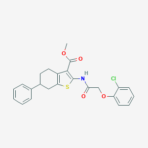 molecular formula C24H22ClNO4S B444622 Methyl 2-{[(2-chlorophenoxy)acetyl]amino}-6-phenyl-4,5,6,7-tetrahydro-1-benzothiophene-3-carboxylate 