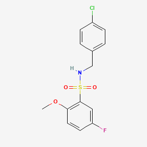 molecular formula C14H13ClFNO3S B4446222 N-(4-chlorobenzyl)-5-fluoro-2-methoxybenzenesulfonamide 