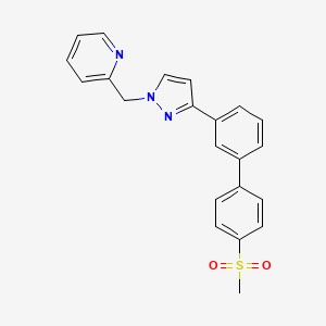molecular formula C22H19N3O2S B4446224 2-({3-[4'-(methylsulfonyl)-3-biphenylyl]-1H-pyrazol-1-yl}methyl)pyridine 