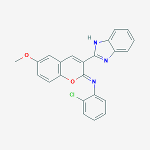 molecular formula C23H16ClN3O2 B444623 N-[(2Z)-3-(1H-benzimidazol-2-yl)-6-methoxy-2H-chromen-2-ylidene]-2-chloroaniline 