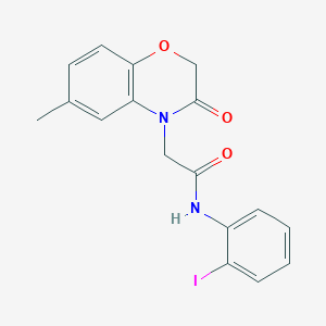 molecular formula C17H15IN2O3 B4446230 N-(2-iodophenyl)-2-(6-methyl-3-oxo-2,3-dihydro-4H-1,4-benzoxazin-4-yl)acetamide 