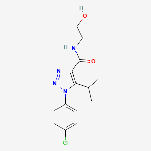 molecular formula C14H17ClN4O2 B4446246 1-(4-chlorophenyl)-N-(2-hydroxyethyl)-5-isopropyl-1H-1,2,3-triazole-4-carboxamide 