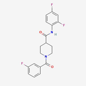 molecular formula C19H17F3N2O2 B4446255 N-(2,4-difluorophenyl)-1-(3-fluorobenzoyl)-4-piperidinecarboxamide 