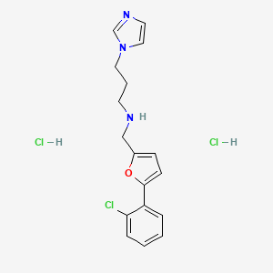 molecular formula C17H20Cl3N3O B4446257 N-{[5-(2-chlorophenyl)-2-furyl]methyl}-3-(1H-imidazol-1-yl)propan-1-amine dihydrochloride 