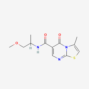 molecular formula C12H15N3O3S B4446261 N-(2-methoxy-1-methylethyl)-3-methyl-5-oxo-5H-[1,3]thiazolo[3,2-a]pyrimidine-6-carboxamide 