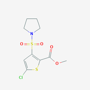 molecular formula C10H12ClNO4S2 B4446277 methyl 5-chloro-3-(1-pyrrolidinylsulfonyl)-2-thiophenecarboxylate 
