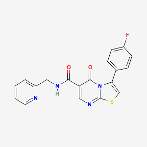 molecular formula C19H13FN4O2S B4446283 3-(4-fluorophenyl)-5-oxo-N-(2-pyridinylmethyl)-5H-[1,3]thiazolo[3,2-a]pyrimidine-6-carboxamide 