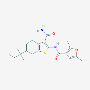 N-[3-carbamoyl-6-(2-methylbutan-2-yl)-4,5,6,7-tetrahydro-1-benzothiophen-2-yl]-2,5-dimethylfuran-3-carboxamide