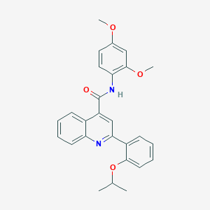 molecular formula C27H26N2O4 B444632 N-(2,4-dimethoxyphenyl)-2-(2-isopropoxyphenyl)quinoline-4-carboxamide 