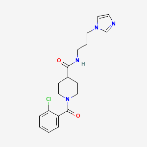 molecular formula C19H23ClN4O2 B4446320 1-(2-chlorobenzoyl)-N-[3-(1H-imidazol-1-yl)propyl]-4-piperidinecarboxamide 