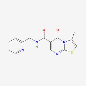 molecular formula C14H12N4O2S B4446334 3-methyl-5-oxo-N-(2-pyridinylmethyl)-5H-[1,3]thiazolo[3,2-a]pyrimidine-6-carboxamide 