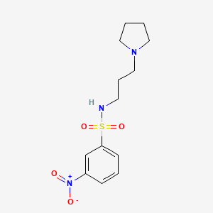 molecular formula C13H19N3O4S B4446344 3-nitro-N-[3-(1-pyrrolidinyl)propyl]benzenesulfonamide 