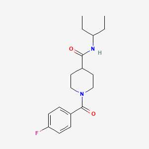 molecular formula C18H25FN2O2 B4446361 N-(1-ethylpropyl)-1-(4-fluorobenzoyl)-4-piperidinecarboxamide 