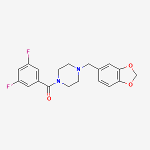 molecular formula C19H18F2N2O3 B4446366 1-(1,3-benzodioxol-5-ylmethyl)-4-(3,5-difluorobenzoyl)piperazine 