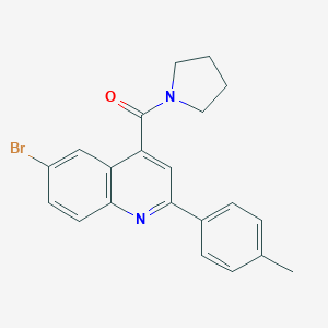 molecular formula C21H19BrN2O B444637 6-Bromo-2-(4-methylphenyl)-4-(1-pyrrolidinylcarbonyl)quinoline 