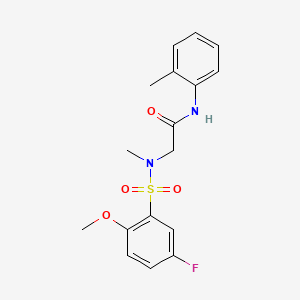 molecular formula C17H19FN2O4S B4446395 N~2~-[(5-fluoro-2-methoxyphenyl)sulfonyl]-N~2~-methyl-N~1~-(2-methylphenyl)glycinamide 