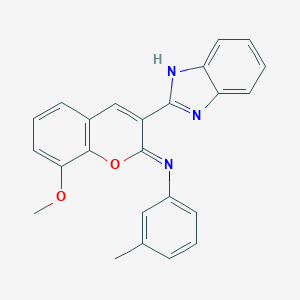 molecular formula C24H19N3O2 B444640 N-[(2Z)-3-(1H-benzimidazol-2-yl)-8-methoxy-2H-chromen-2-ylidene]-3-methylaniline 