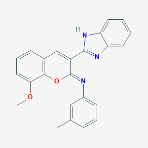 N-[(2Z)-3-(1H-benzimidazol-2-yl)-8-methoxy-2H-chromen-2-ylidene]-3-methylaniline