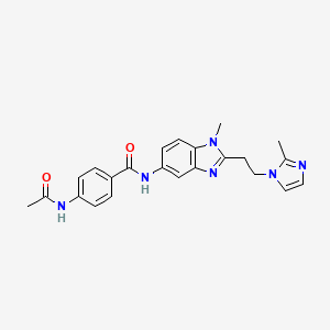 molecular formula C23H24N6O2 B4446406 4-(acetylamino)-N-{1-methyl-2-[2-(2-methyl-1H-imidazol-1-yl)ethyl]-1H-benzimidazol-5-yl}benzamide 
