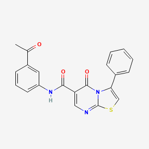 molecular formula C21H15N3O3S B4446412 N-(3-acetylphenyl)-5-oxo-3-phenyl-5H-[1,3]thiazolo[3,2-a]pyrimidine-6-carboxamide 