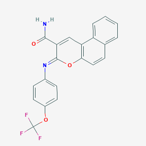 3-{[4-(trifluoromethoxy)phenyl]imino}-3H-benzo[f]chromene-2-carboxamide